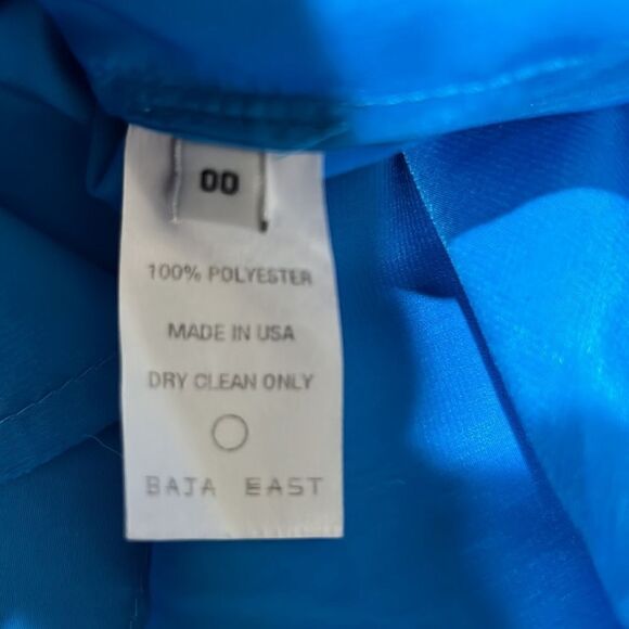 Baja East Blue One Shoulder top with frayed hem size 00 EUC - Picture 12 of 12